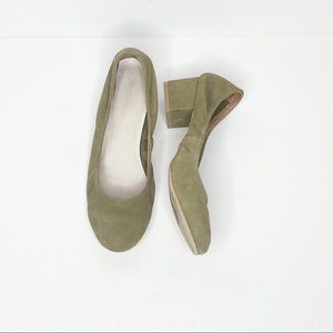Jeffrey Campbell Suede Heeled Ballet Flats Green